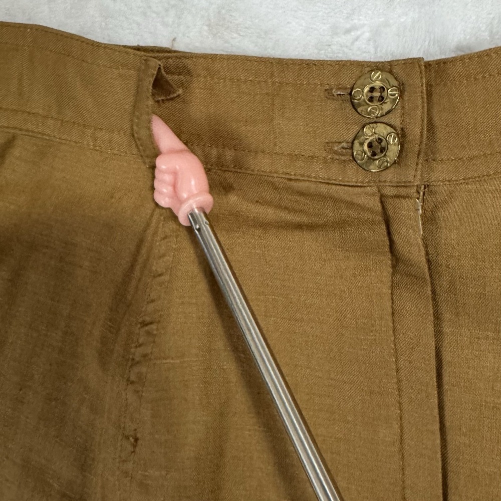 Vintage Apart Camel Brown Linen Maxi Skirt Set Size 4 XS XXS Safari Boho Neutral - Picture 15 of 16